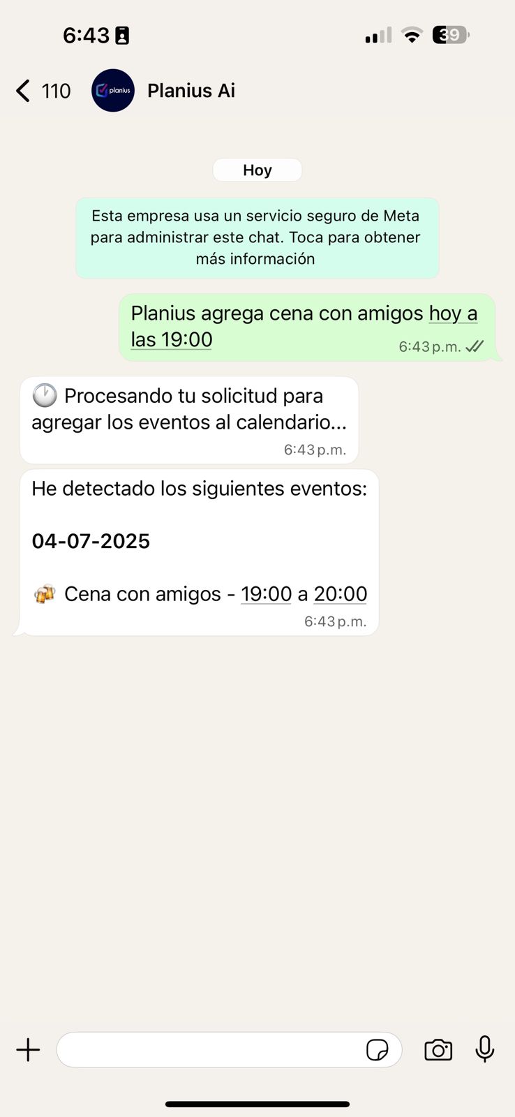 Agrega eventos al calendario